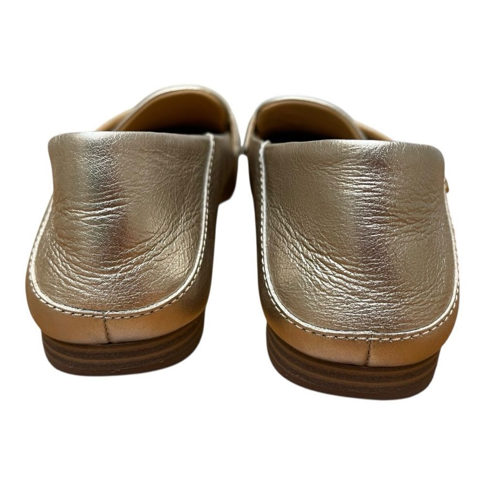 New UGG Janaya Women’s Gold Soft Leather Square Toe Loafers Sz 6 Slip On Classic - Picture 3 of 7